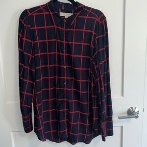 Loft buttoned down black and red top - size medium
